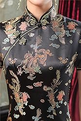 Shanghai Story Short Sleeve Long Qipao Brocade