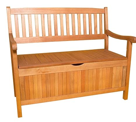 Gartenbank 4-Sitzer Greena Bank Holz Garten Sitzbank Massiv Eukalyptus FSC Truhenbank