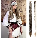 REECHO Clip in Hair Extensions - 6 PCS Baby Braids, 22" Long Natural Soft Synthetic Hairpieces (Dark Blonde) for Summer and Party