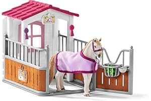 Schleich Horse Club, 12-Piece Playset, Horse Toys for Girls and Boys 5-12 years old Horse Stall with Lusitano Horses