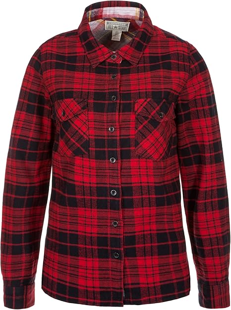 converse button up shirt womens