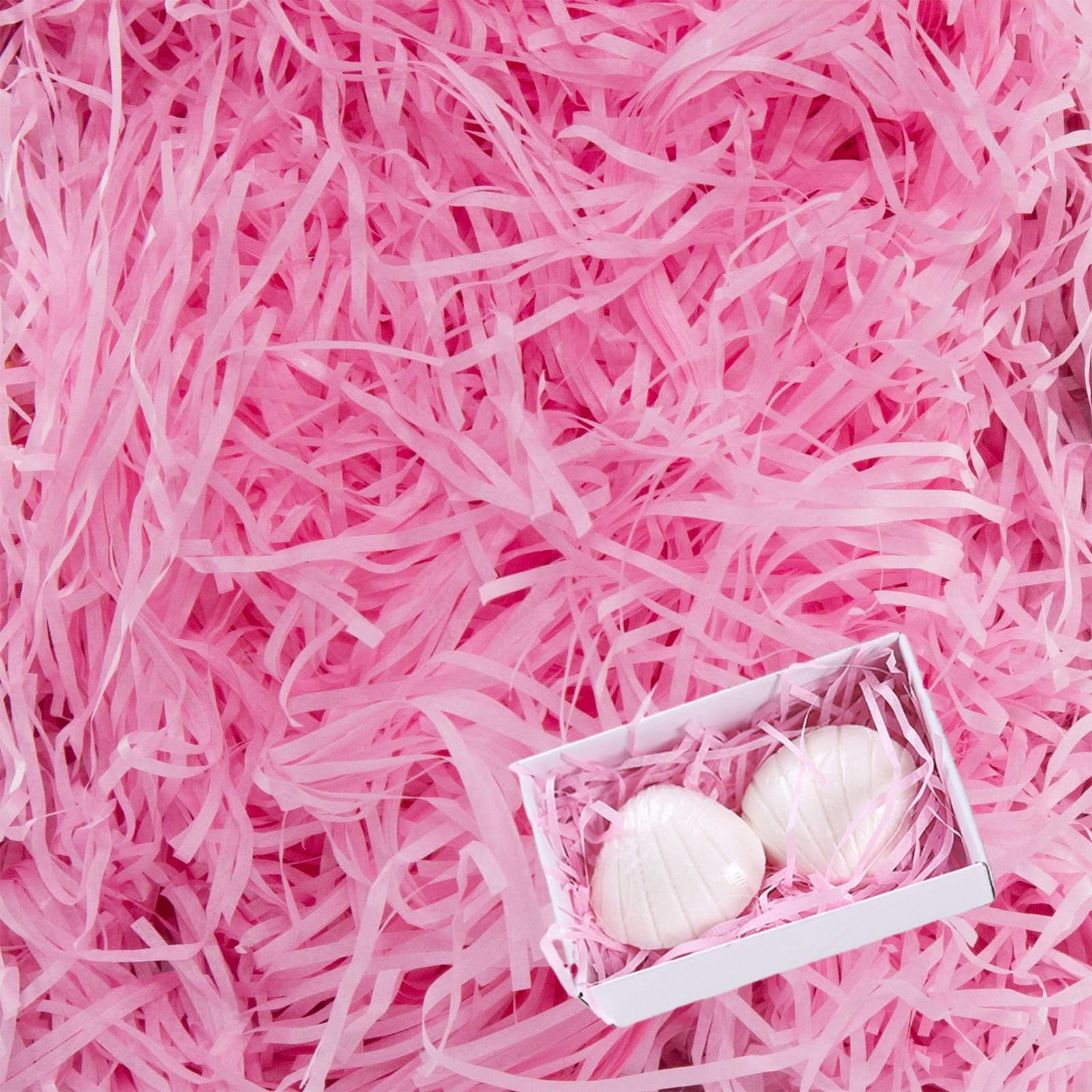 200g Pink Shredded Tissue Paper for Gift Boxes and Hampers - Shredded Tissue Paper Filler, Basket Filler, Gift Packaging Decoration