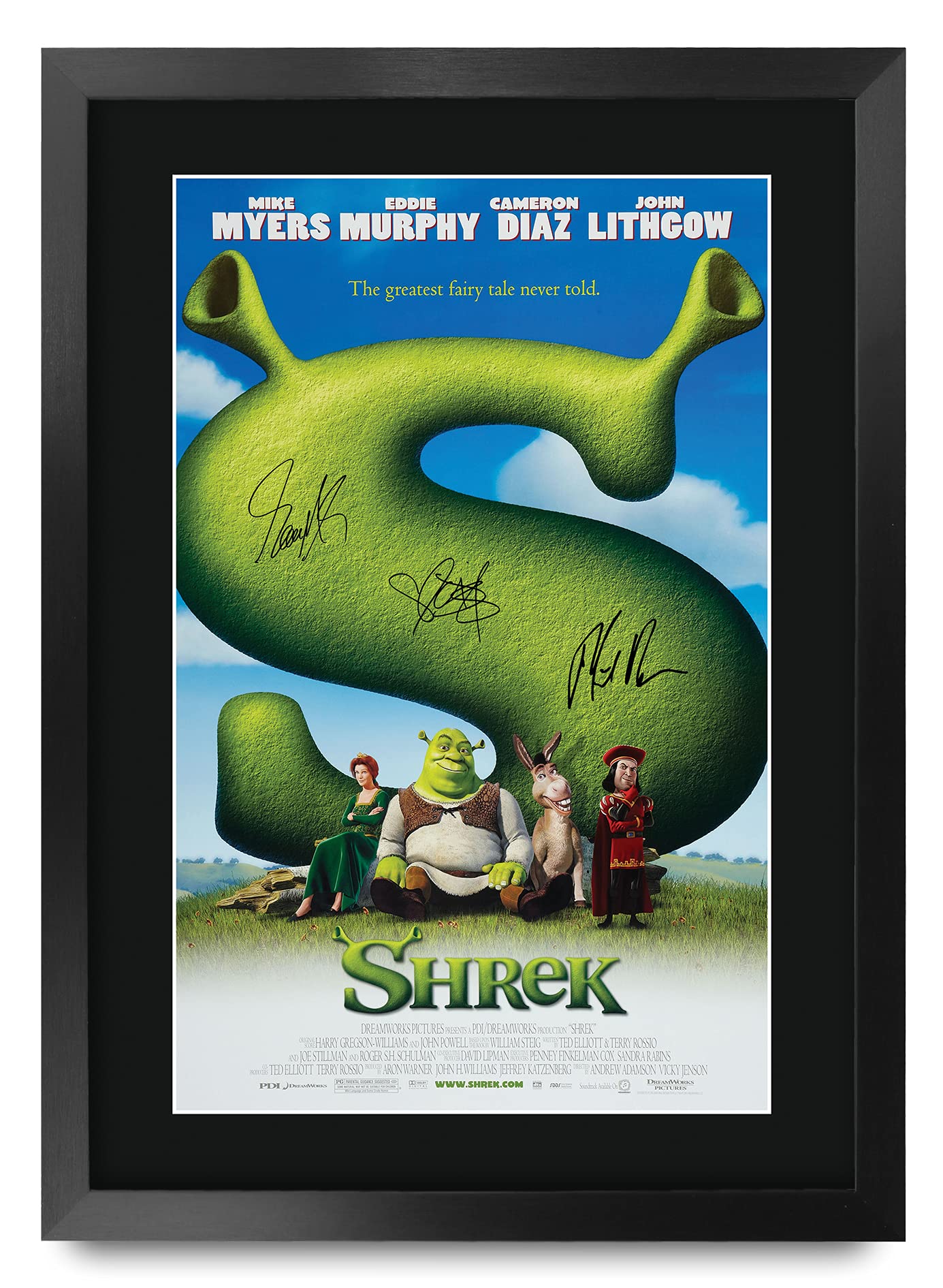 HWC Trading FR A3 Shrek 1 Gifts Printed Poster Signed Autograph Picture for Movie Memorabilia Fans - A3 Framed