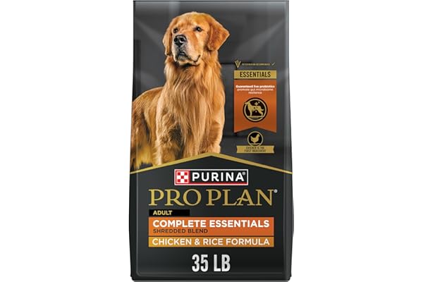 Purina Pro Plan Complete Essentials Shredded Blend Chicken and Rice Dog Food with Probiotics, 35 lb product