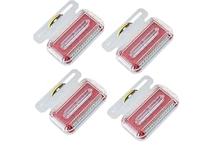 12V LED Trailer Lights - IP68 Waterproof Multi - Function Marker Lights for Trucks, Trailers, RV, Camper, Boat-Pack of 4-Red