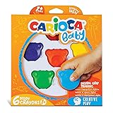 CARIOCA Baby Wax Crayons – 6 Bear-Shaped