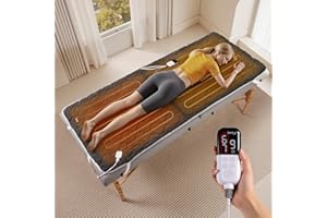 Bearhug Massage Table Warmer Heating Pad 30” x 71”, Dark Grey Sherpa Wool Dual-Zone Heating Pad with 1-9 Hours Timer & 10 Heating Levels, LED Controller, Machine Washable