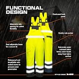Portwest S488 Hi-Vis Waterproof Rain Bib and Brace Yellow/Black 3XL view 3