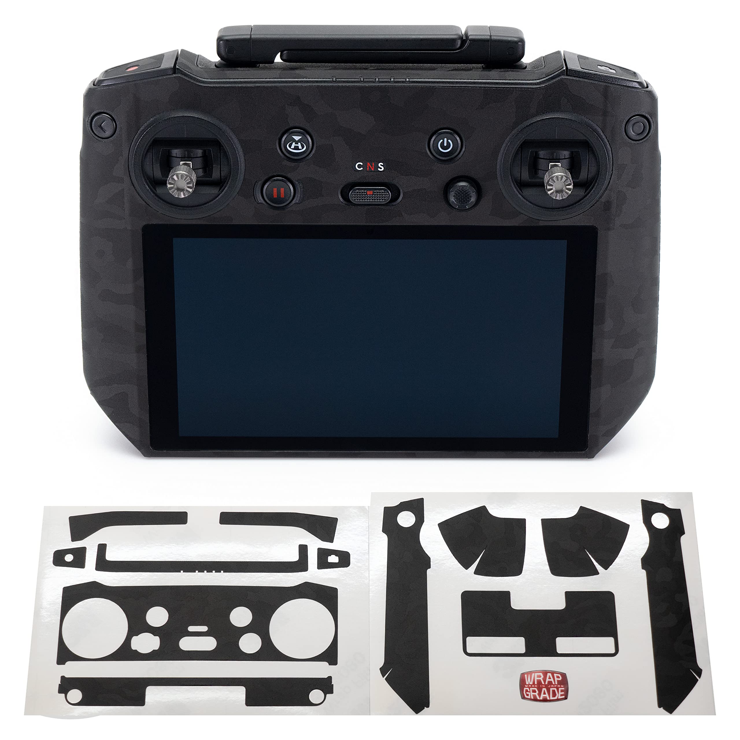 WRAPGRADE Skin Stickers for DJI RC PRO (BLACK BUMPY CAMO)