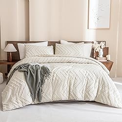 Andency Comforter Full Size Set, Beige Boho Bed