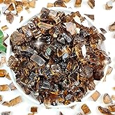 YISZM Fire Glass for Propane Fire Pit, 1/2 Inch High Reflective Fireplace Glass Rocks for Fire Pit Table, Fire Pit Glass Rocks for Outdoor Fire Table and Landscaping, 5 lbs, Copper Reflective