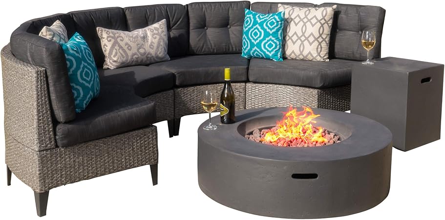 Amazon Com Christopher Knight Home Nessett Outdoor 6 Piece Mixed