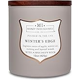 Manly Indulgence Winters Edge Scented Candles for Men, 15 oz Wooden Wick, Premium Soy Blend Wax, 60H Burn, Candles for Home Scented - Made in The USA
