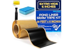 REKVEN Pond Liner Seam Tape Kit - 30 Feet x 6 Inch - Double Sided Butyl Tape - Bond Seal or Repair EPDM PVC HDPE LDPE RPE LLDPE - Perfect for Small or Large Fish and Koi Ponds Waterfalls and Water Features