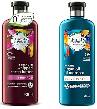 Herbal Essences Bio:Renew Whipped Cocoa Butter Shampoo, 400Ml With Herbal Essence Bio Renew Argan Oil Of Morocco Conditioner, 400 Ml