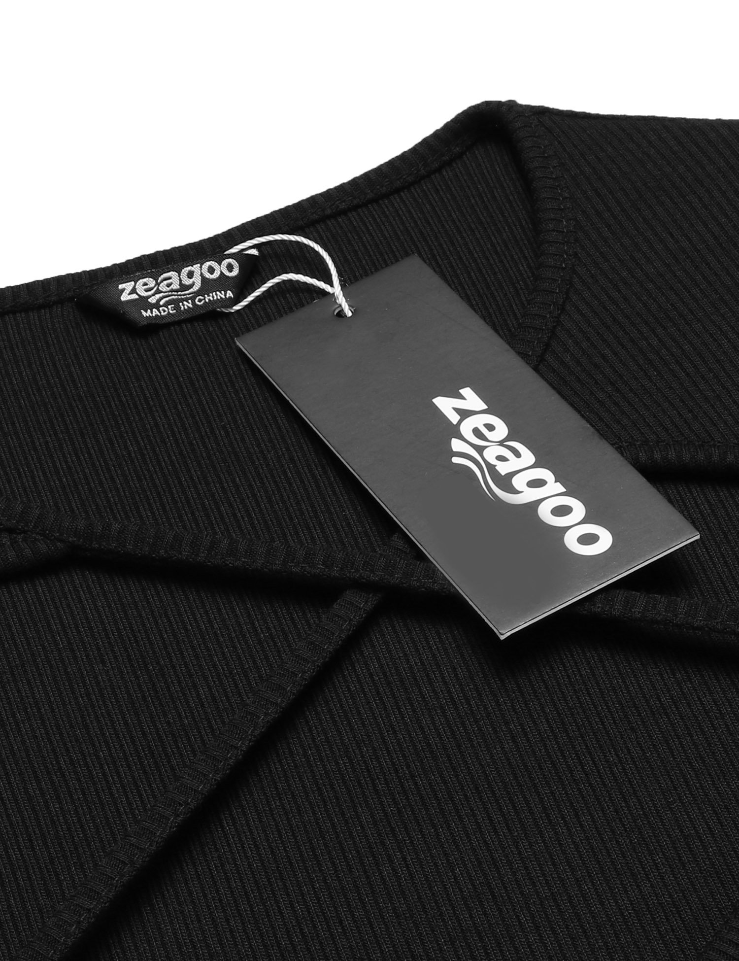 Zeagoo Women\'s Hollow Out Lace up Loose Knitted T-Shirts Tunic Top Black Large