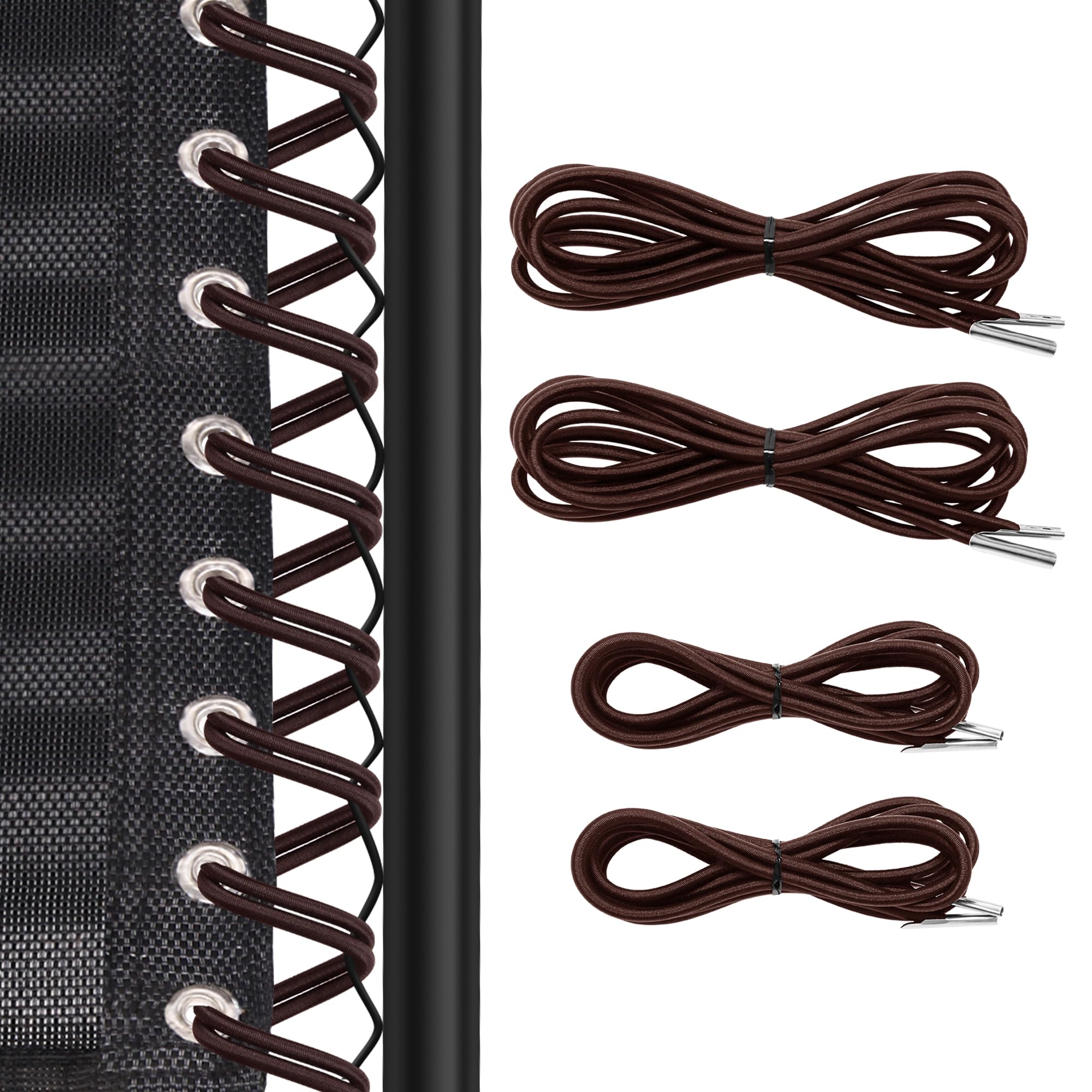 Photo 1 of 4PCS Extra Long Repair Cord for Zero Gravity Chair, COITEK Replacement Elastic Cords Repair Tool Kit for Repairing Zero Gravity Chair, Recliners (Brown)