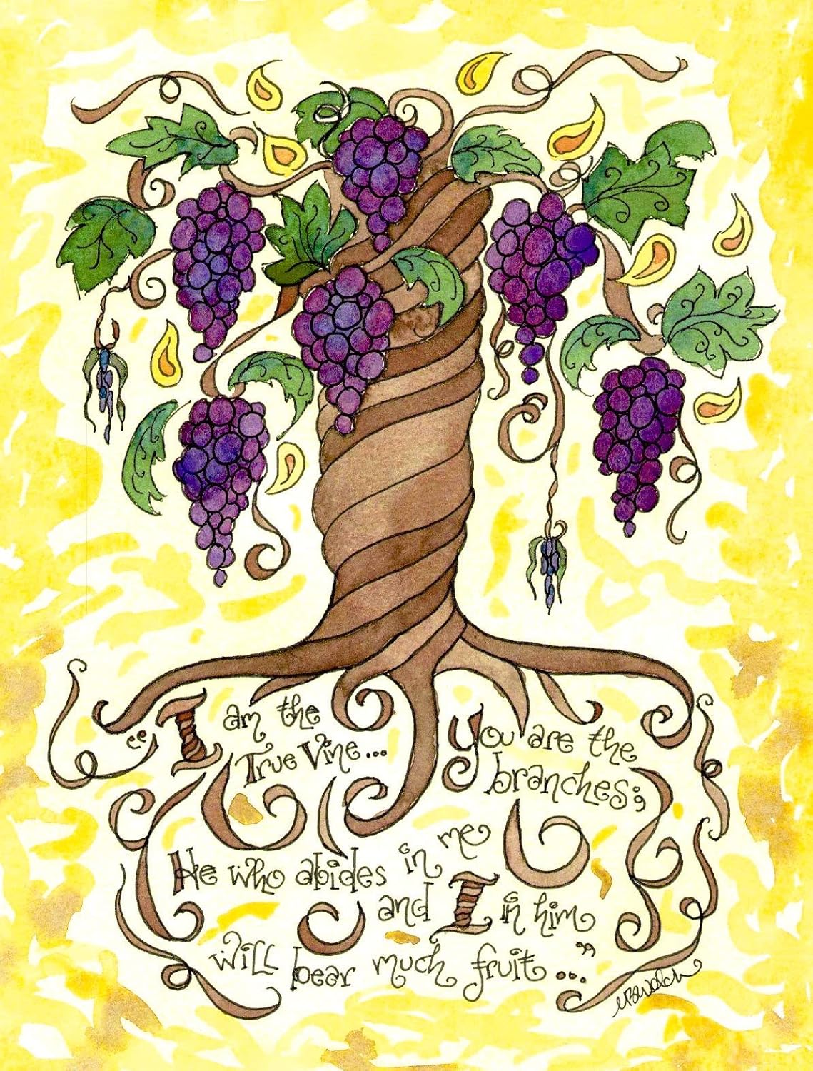 True Vine 5x7 Catholic Confirmation Gift Handmade