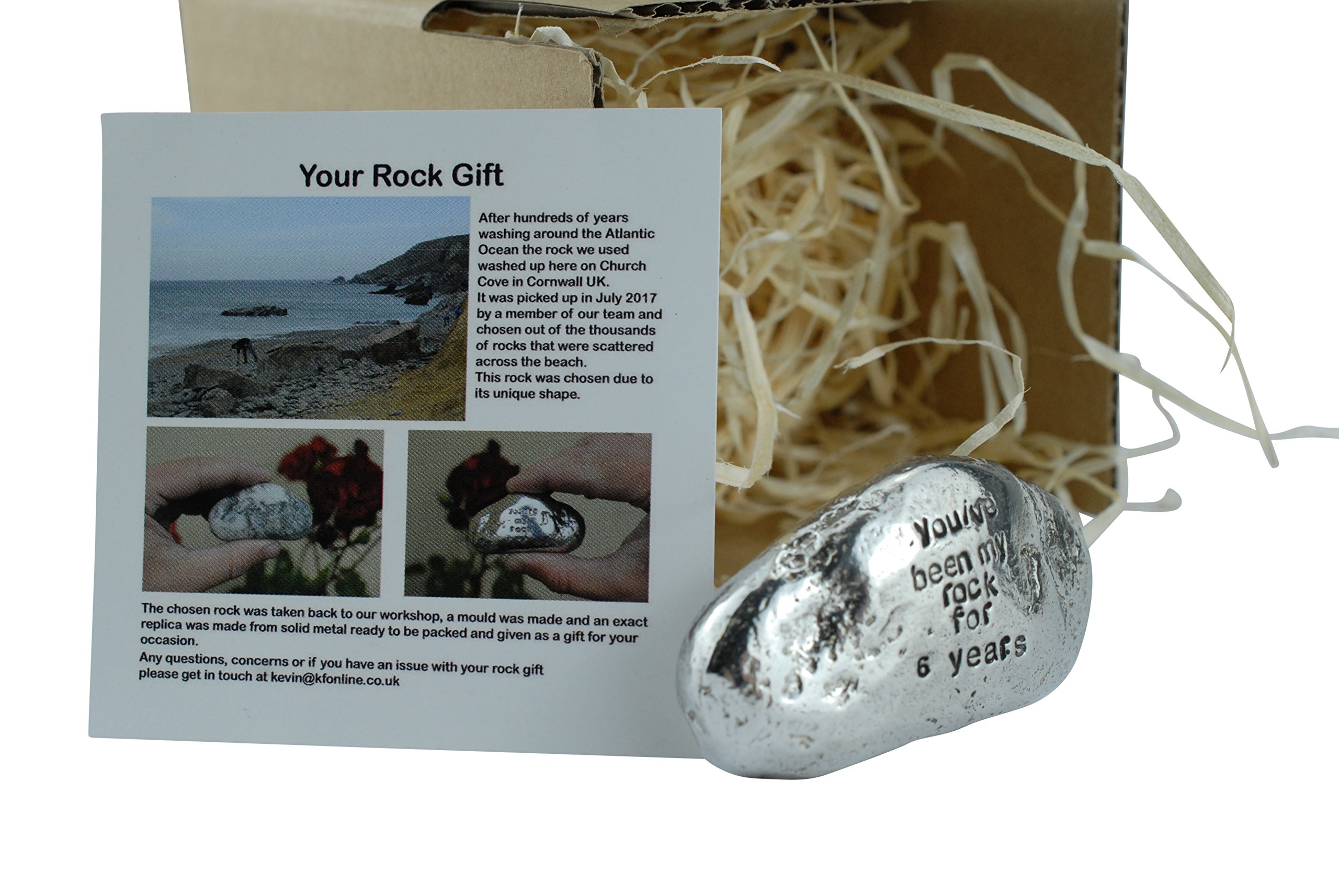 6th For Men or Women Ornament - You've Been My Rock For 6 Years - Solid Metal Heavy Rock