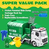 JOYIN Garbage Truck Toy with Lights and Sounds 12.5in Take-Apart Friction view 2