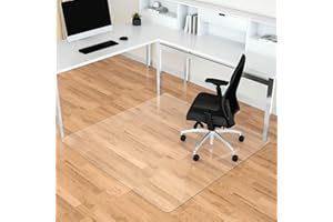 Naturei Office Chair Mat for Hard Floors, 48” x 48” Large Floor Protector Mats, Easy Rolling Desk Chair Mat for Hardwood, Clear, Easy to Clean (Square)
