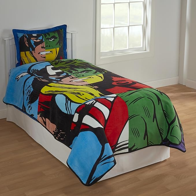 Marvel AVENGERS Boys Fleece Blanket TWIN/FULL Bedspread