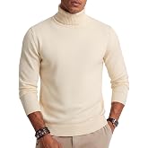 COOFANDY Men's Turtleneck Sweater Casual Knitted Pullover Sweater | Slim Fit, Solid Ribbed, Business Casual Dress Winter, Classic, Basic, Thermal Pullovers