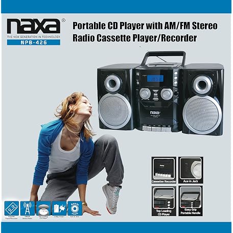 Mua Portable CD Player Boombox with AM/FM Stereo Radio Cassette Player ...