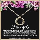 A Charmed Impression 925 Sterling Silver Strength Necklace - Survivor Gift