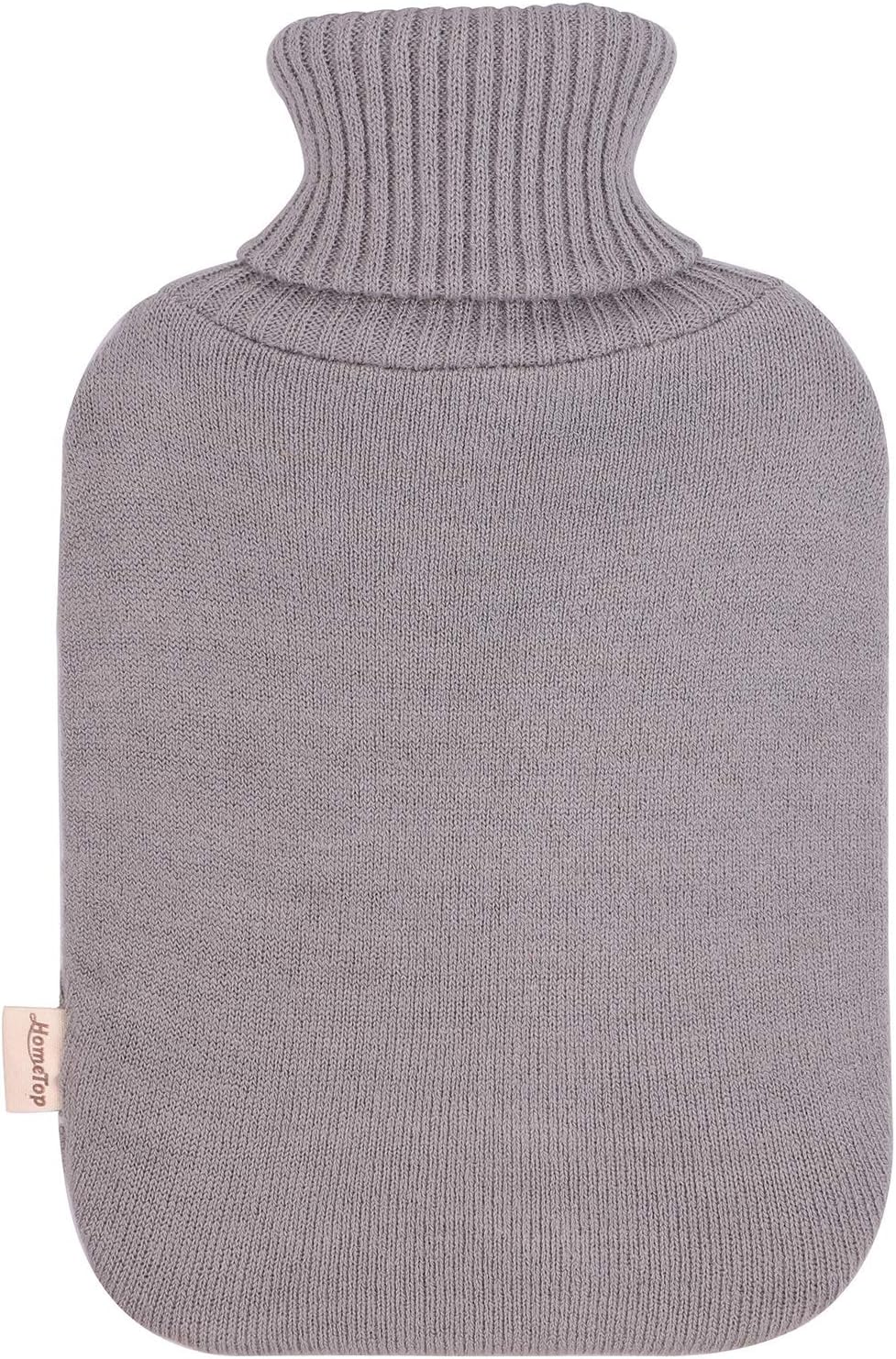 HomeTop Classic Rubber Hot Water Bottle w/Classic Yarn Knit Diamond Check Cover (2 Liter) (Gray): Health & Personal Care