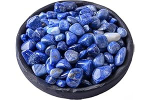 SIGMNTUN Polished Lapis Lazuli Crystal Chips Set, 0.4", 128 Pcs - Handpicked Tumbled Stones and Crystals Bulk for Healing, Reiki, Meditation, Witchcraft and Home Decor