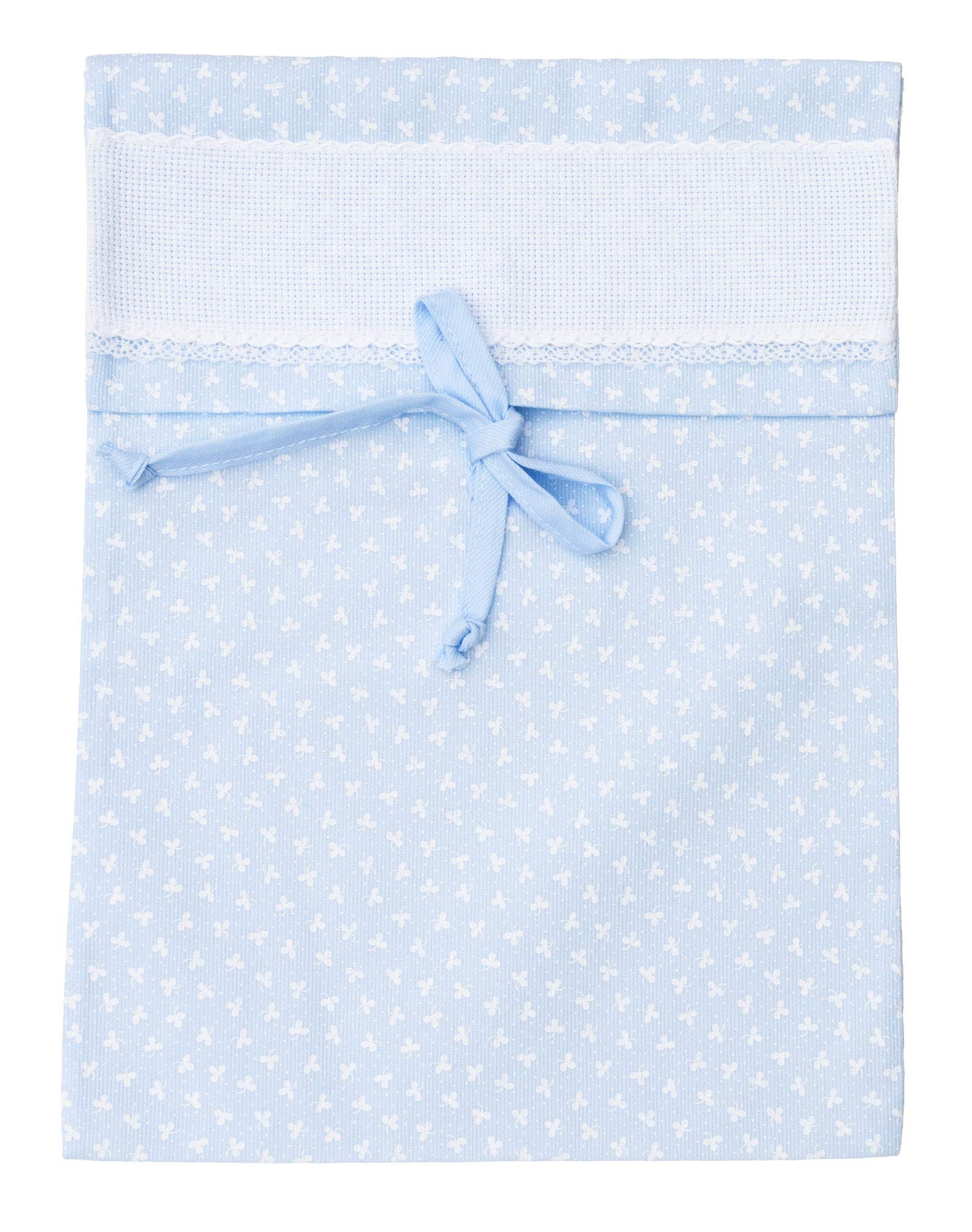 Filet - Newborn Baby Hospital Travel Bag 100% Cotton with aida Cloth Insert to be Embroidered - Blue