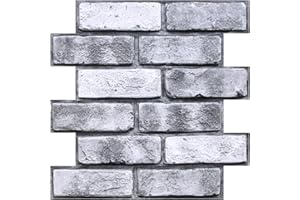 COMSTICKC 10 Pcs 3D Faux Brick Wall Panel, Peel and Stick Wall Tiles, 12"X12" Small Size Thin PVC Self Adhesive Fake Brick Pa
