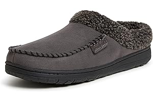Dearfoams Mens Indoor/Outdoor Breathable Memory Foam Brendan Clog House Shoe Slipper with Wide Widths