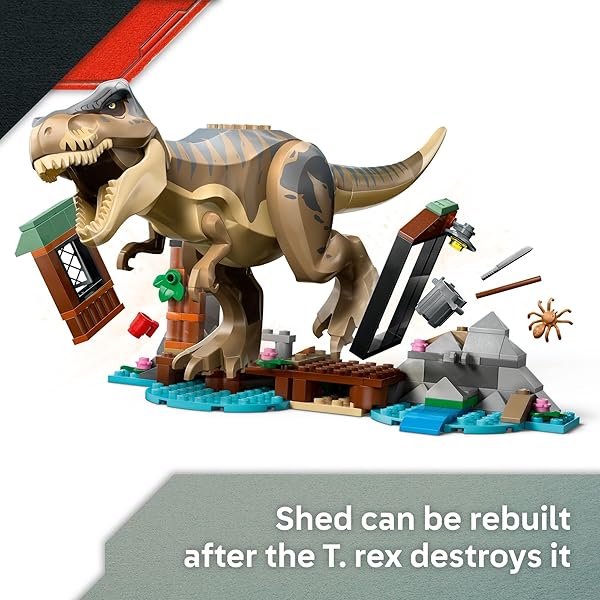 LEGO JURASSIC WORLD T. REX RIVER ESCAPE – DINOSAUR TOY FOR KIDS, BOYS, AND GIRLS, AGES 5-7 – JURASSIC WORLD TOY BOAT MINIFIGURES – CREATIVE DINOSAUR GIFT FOR MOVIE FANS – 76975