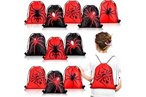 Lothee 30 Pcs Spider Web Drawstring Bags Birthday Party Decoration Spider Goodie Bag Kid Backpack for Birthday Party Supplies (Novel Style)