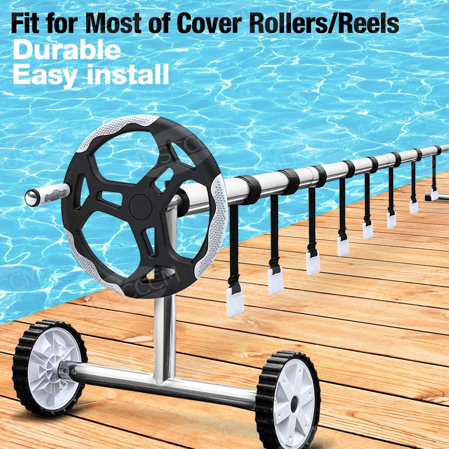 muscccm Pool Solar Cover Reel Attachment Kit, 24 Pcs Pool Solar Cover Reel Straps Solar Blanket Straps Kit for In-ground Swimming Pool : Garden & Outdoor