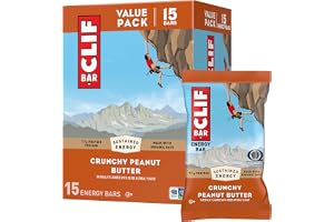 CLIF BAR - Energy Protein Bars - Crunchy Peanut Butter - Made with Organic Oats - Energy Bars - Non-GMO - (15 Pack)