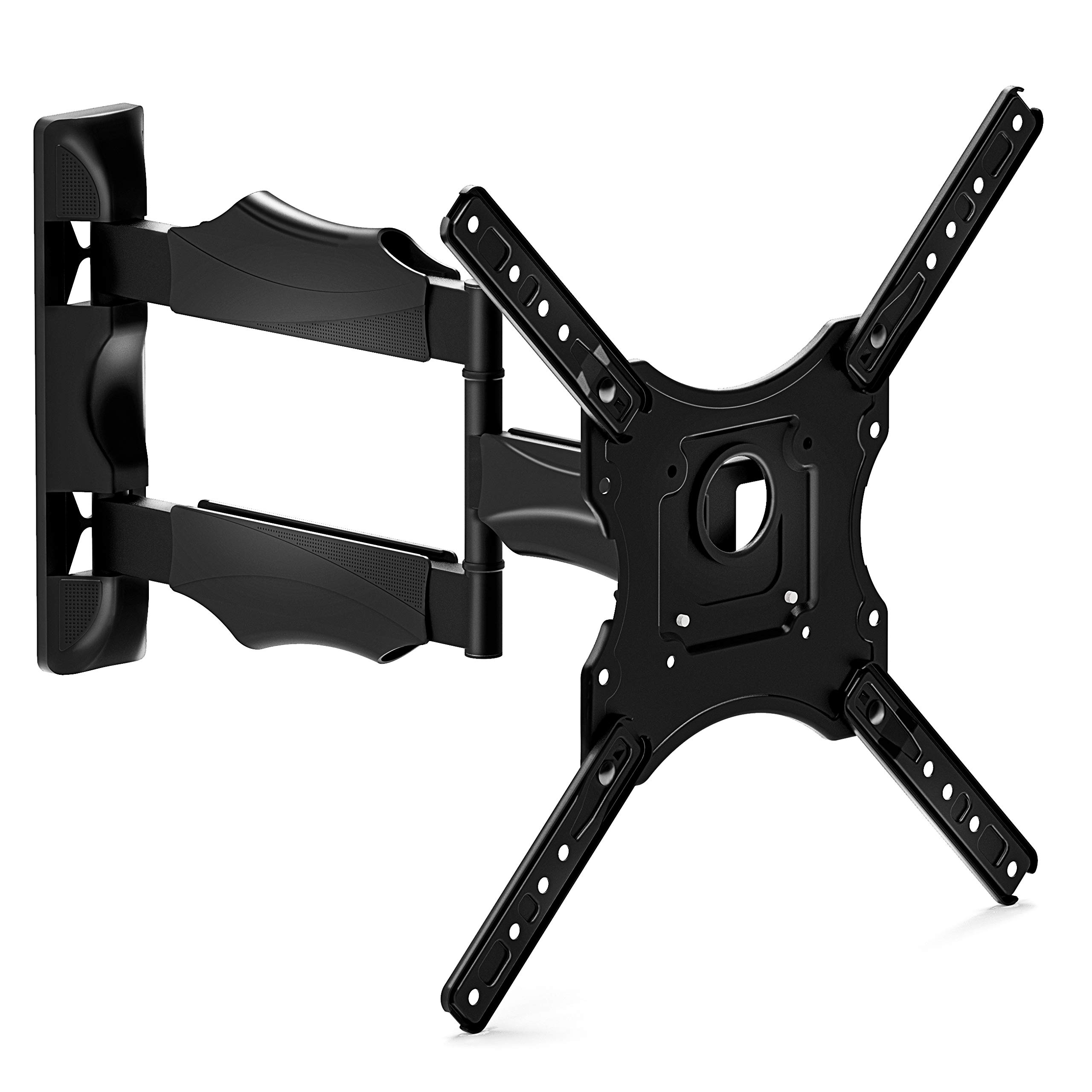 NANOOK full-motion TV wall bracket for 32-55 inch TVs | Tiltable | Wall mount for LCD, LED, QLED and OLED televisions | Universal compatibility | VESA 100x100 to 400x400 | Black