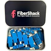 Fibershack - LC Coupler Tin - 20 Pack - Single Mode LC Fiber Couplers Set. LCUPC Fiber Adapters are Pre-Cleaned &amp; Extend LCUPC Optical Cables. Connects SM Simplex or Duplex Cables