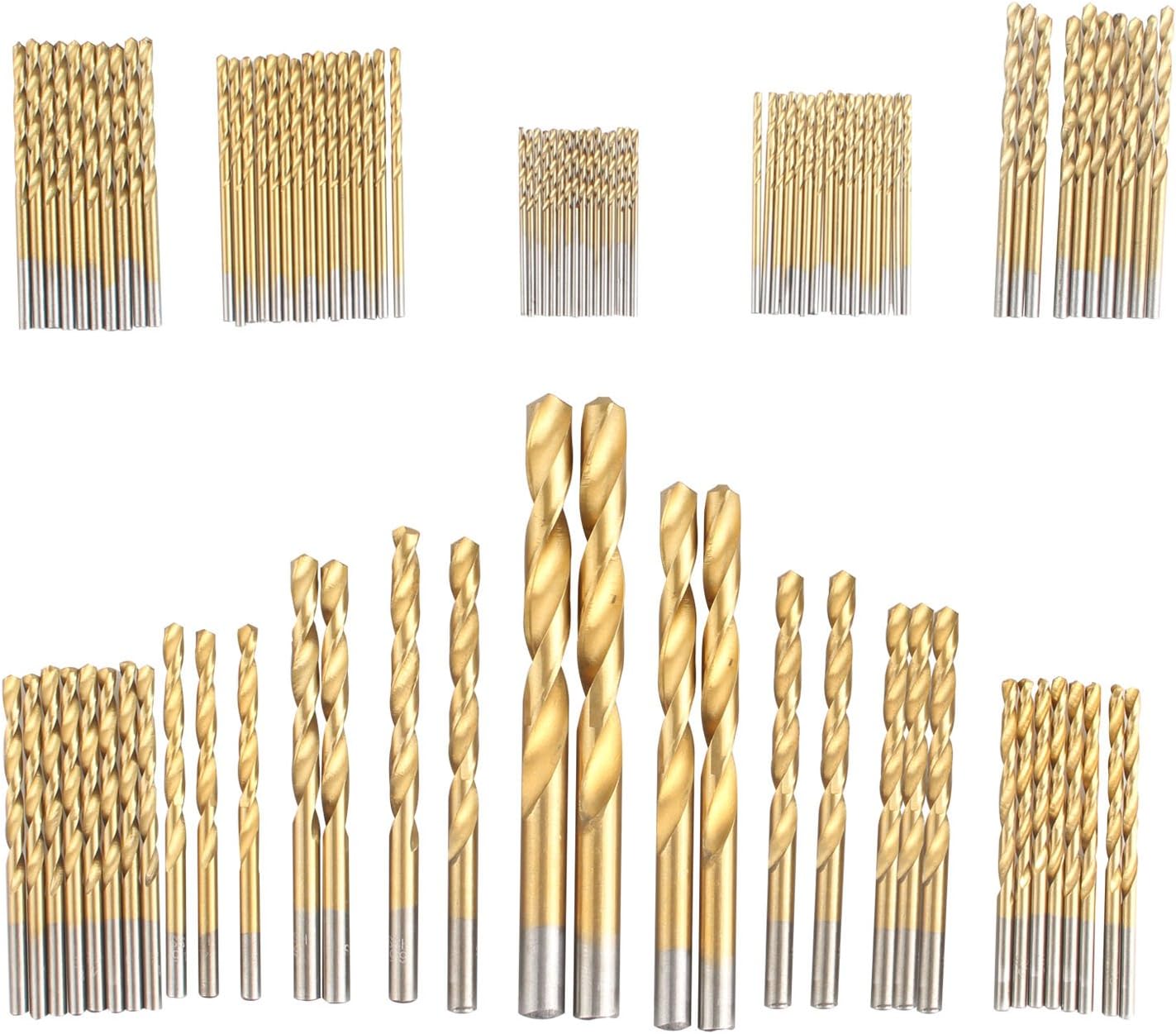 HALJIA 99Pcs Woodworking Twist Drill Bit Set 1.5-10mm Small HSS High Steel Titanium Coated Round Shank Tool for Wood Plastic Aluminum Copper Steel - Image 4