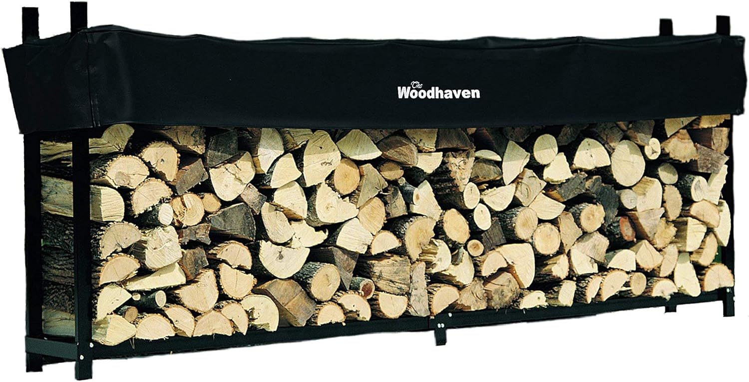 8' WOODHAVEN HEAVY DUTY FIREWOOD RACK Amazon.co.uk Garden & Outdoors