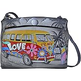 Anna by Anuschka womens Women's Hand-painted Genuine Leather Crossbody Organizer