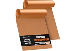 BUSELF 17x25" Large Oven Liners for Bottom of Oven, Heavy Duty Non-Stick Reusable Fiberglass PTFE Coated Oven Mat for Electric Gas Toaster & Convection Ovens Dishwasher Safe, Kitchen Essentials, 2 Copper