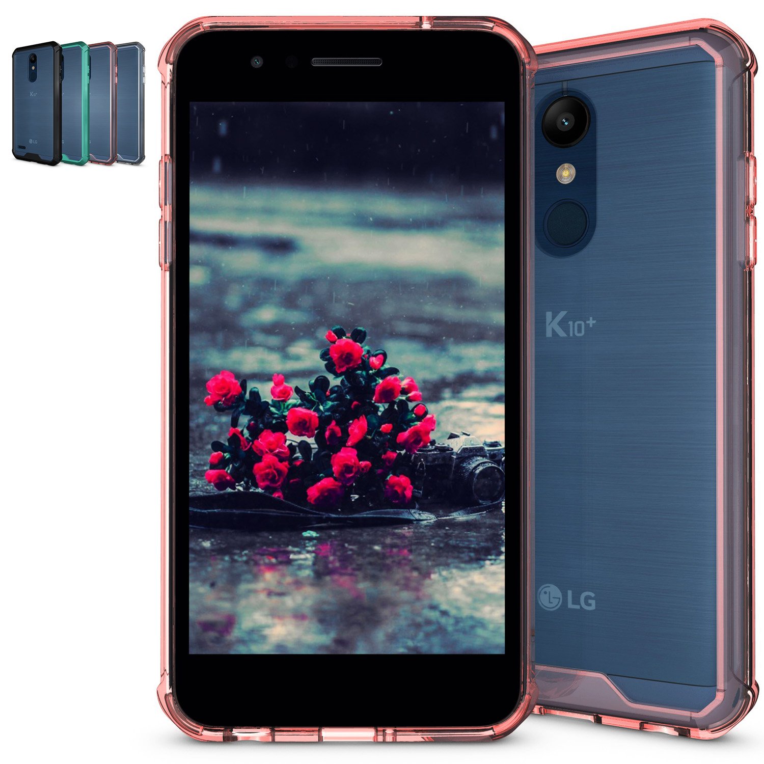 Best Lg K10 Rose Gold Clear Case With Glass