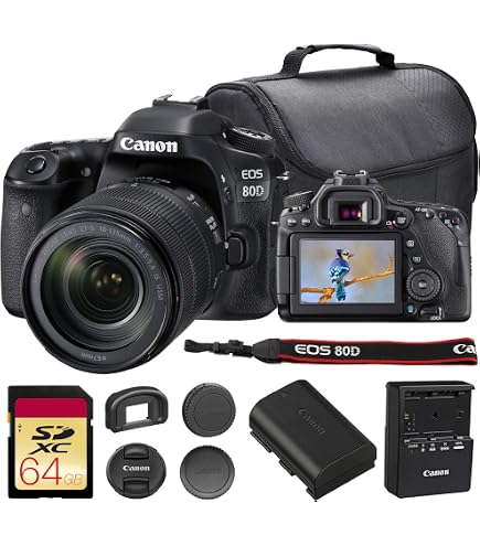 Amazon.com : Canon EOS 80D DSLR Camera (Body Only) (1263C004) +