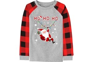 DDSOL Toddler Boys Girls Christmas Shirts Long Sleeve Tees Little Kids Ugly Xmas Funny Reindeer Santa Tops 2-7 Years