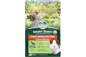 Oxbow Organic Bounty Adult Guinea Pig Food, Organic Guinea Pig Pellets Made with Timothy Hay, Stabilized Vitamin C, Small Animal Pet Products, Small Animal Food Made in USA, High Fiber, 3 lb. bag