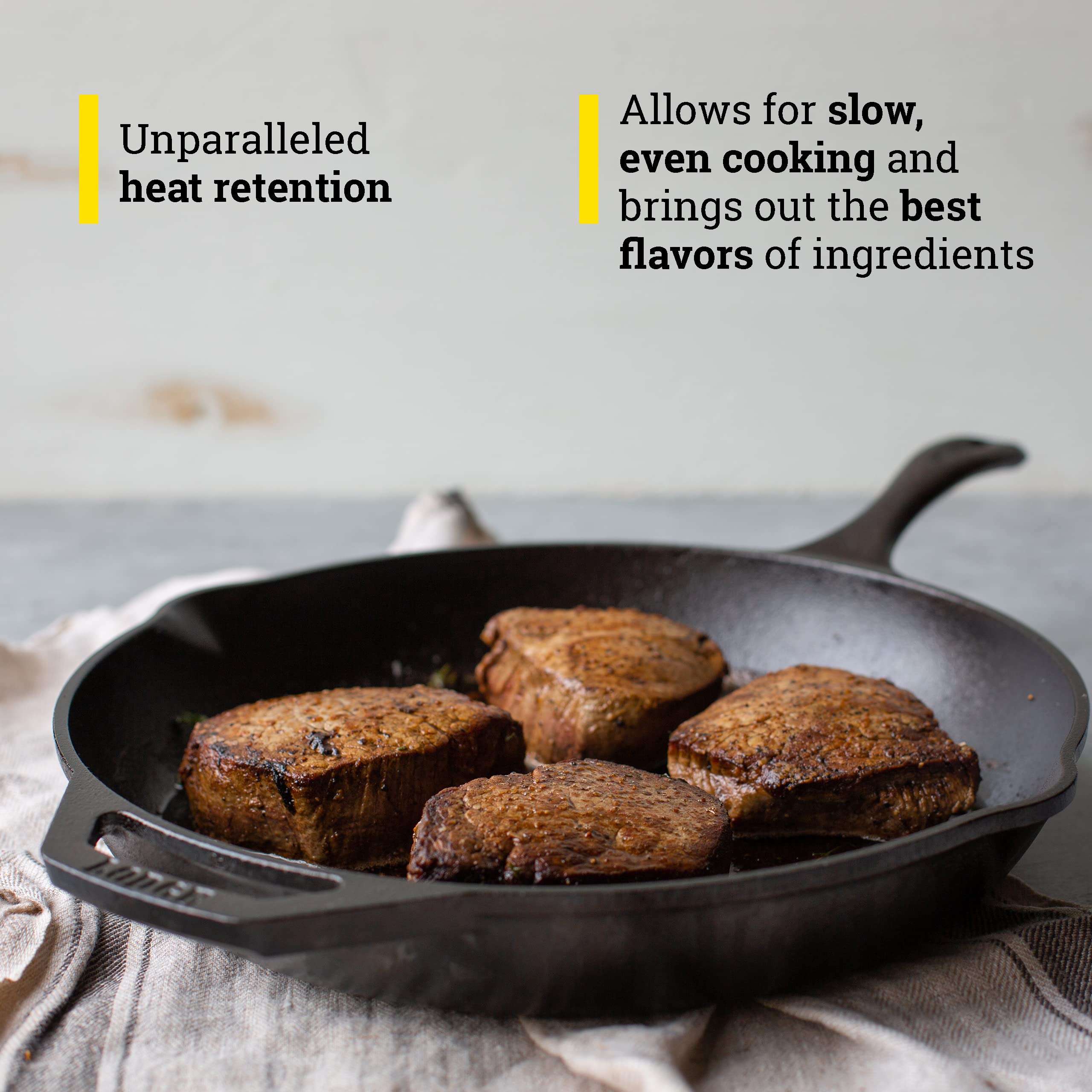 Lodge Chef Collection 12Inch Cast Iron Skillet Cast Iron Pan for