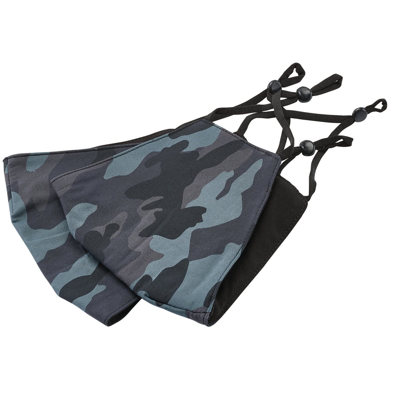 Draper 94962 Fabric Reusable Face Masks, Blue Camo, Pack of 2
